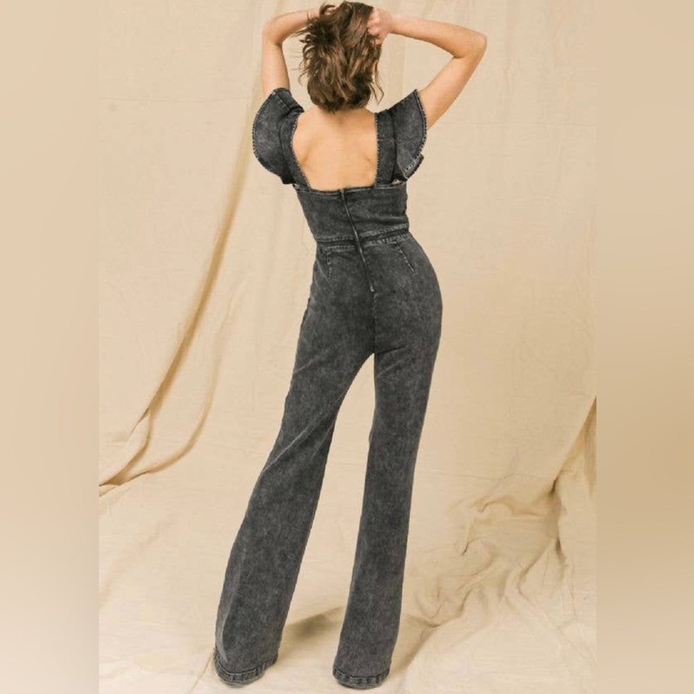 Acid Wash Demin Jumpsuit